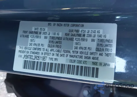 2024 Mazda Cx-5 2.5 S Carbon Edition from USA, damaged, VIN JM3KFBCL2R0511867